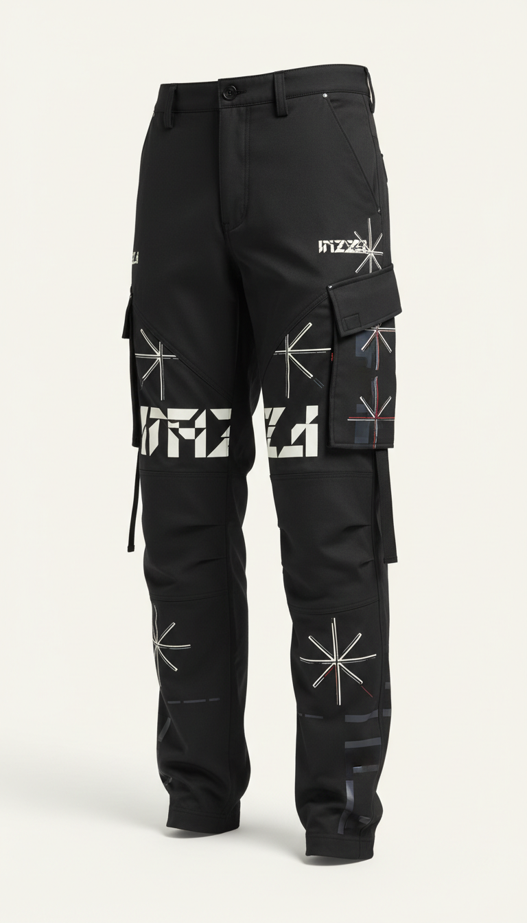 Technical Cargo Pants With Typography